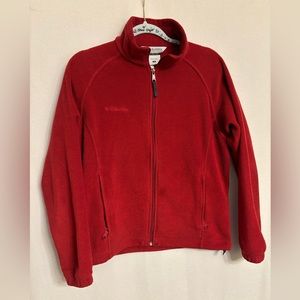 Columbia Women's Red Soft Fleece Outdoor Full Zip Jacket Size Medium